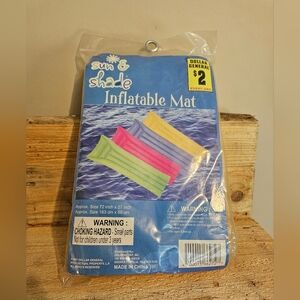Vintage Dollar General Sun & Shade Inflatable Pool Mat Float Yellow Very Durable